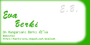 eva berki business card